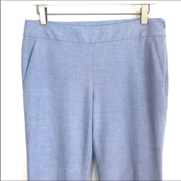 LOFT Cropped Ruffle Hem Chino Pants - Picture 7 of 11